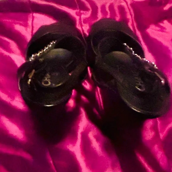 CHANEL CC CHARM CHAINED STRAPPY SANDALS - Picture 8 of 12